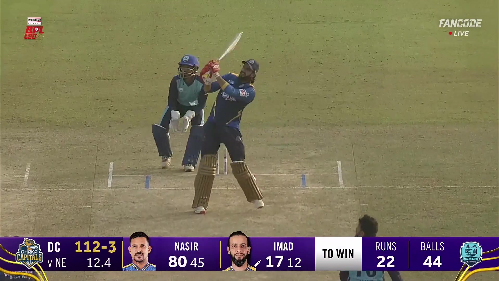 poster url for Six! Imad Wasim Advances And Flicks It Over Deep Midwicket For A Maximum