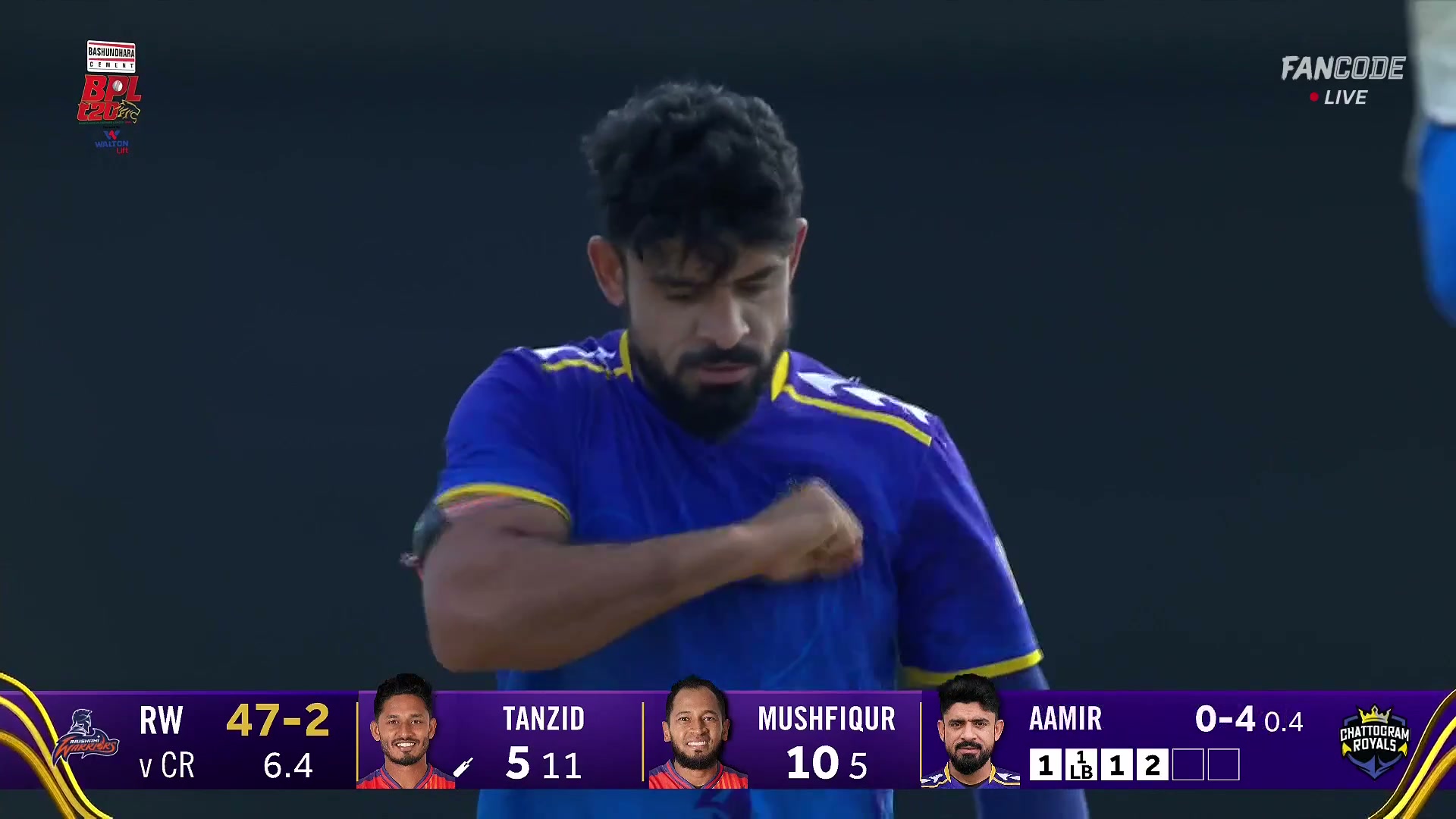 poster url for Wicket! Aamer Jamal Sends Tanzid Hasan Tamim Back After A Simple Catch