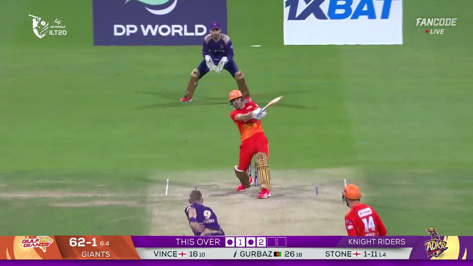 poster url for Six! Rahmanullah Gurbaz Picks It Early And Tonks It Over The Man At Long On For A Biggie