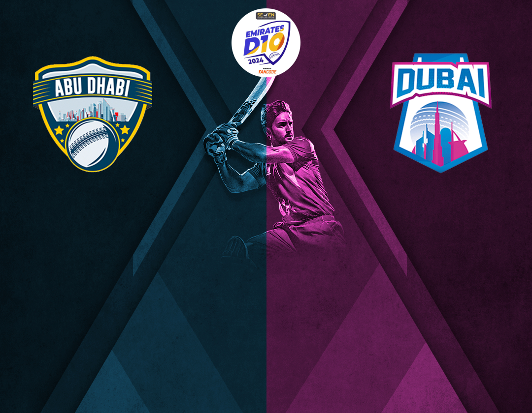 Match 15 of emirates d10 tournament, 2024: abu dhabi vs dubai banner