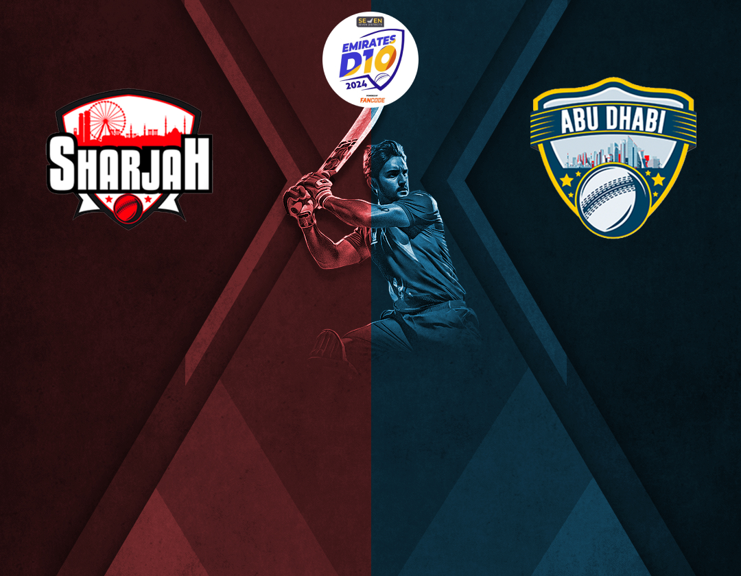 Match 35 of emirates d10 tournament, 2024: sharjah vs abu dhabi banner