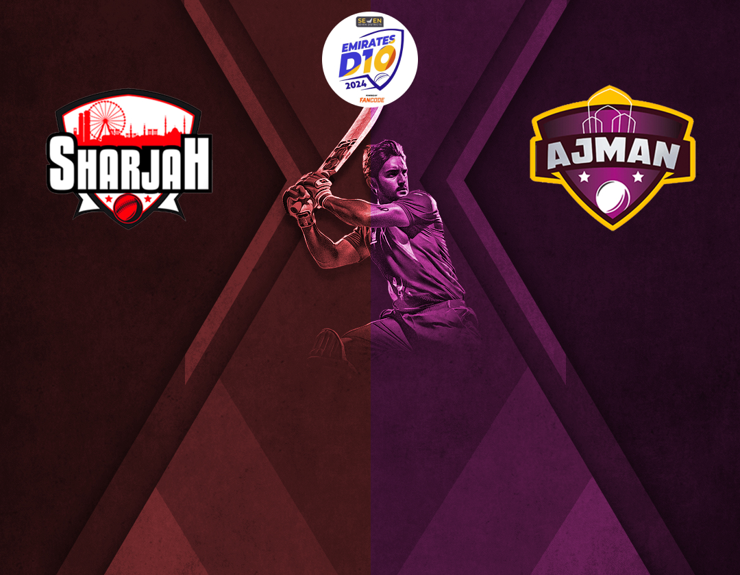 Match 41 of emirates d10 tournament, 2024: sharjah vs ajman banner