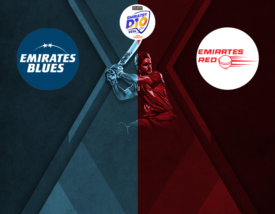 Match 42 of emirates d10 tournament, 2024: emirates blues vs emirates red banner