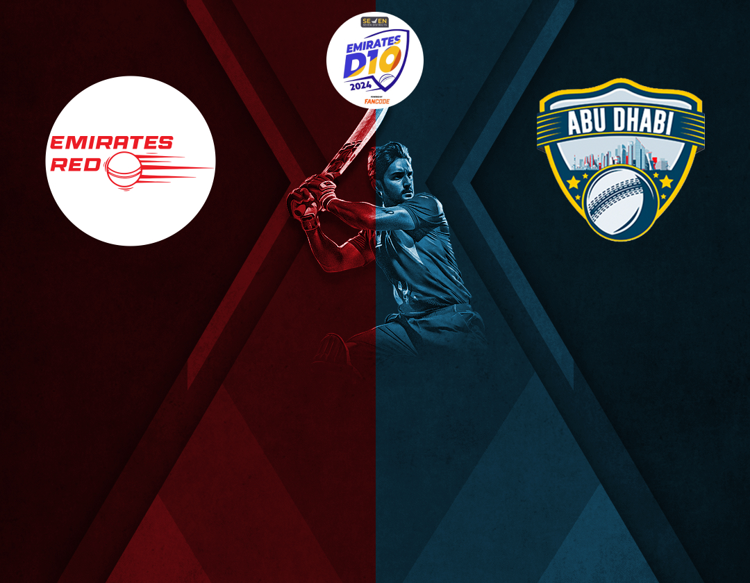 2nd semi-final of emirates d10 tournament, 2024: emirates red vs abu dhabi banner