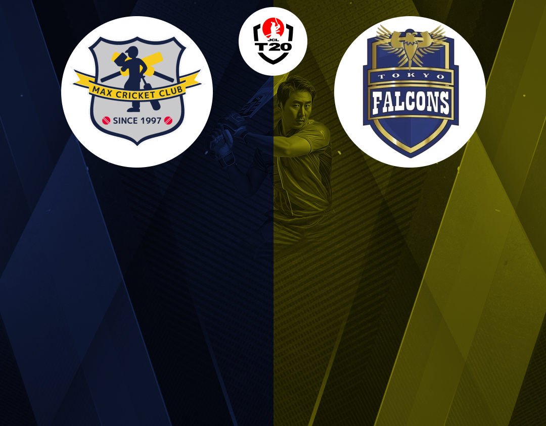Match 2 of jcl t20, 2024: max club vs tokyo falcons banner