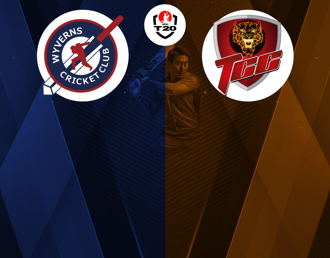 Match 16 of jcl t20, 2024: wyverns cricket club vs tigers cricket club banner