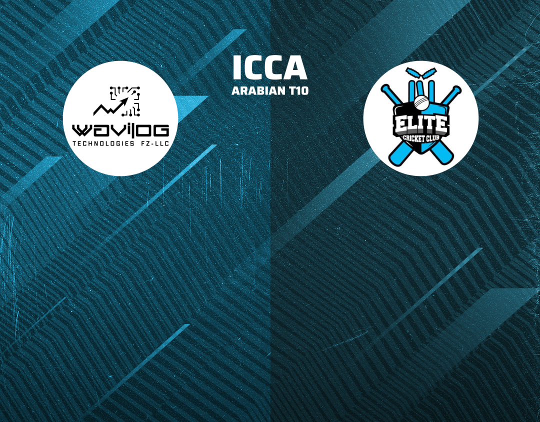 Match 2 of icca arabian t10, 2024: wavilog tech cc vs elite cricket club banner