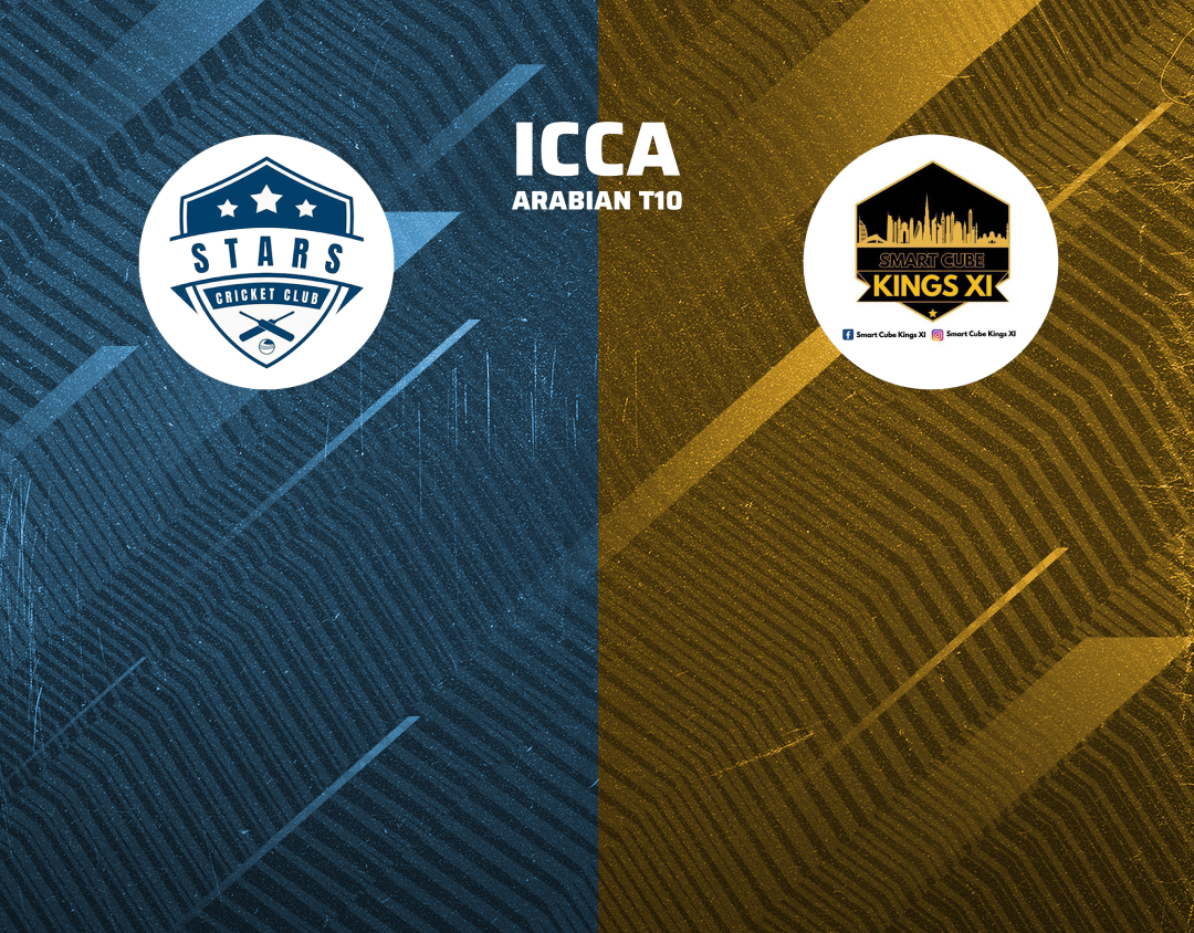 3rd quarter final of icca arabian t10, 2024: smart cube kings 11 vs top stars banner