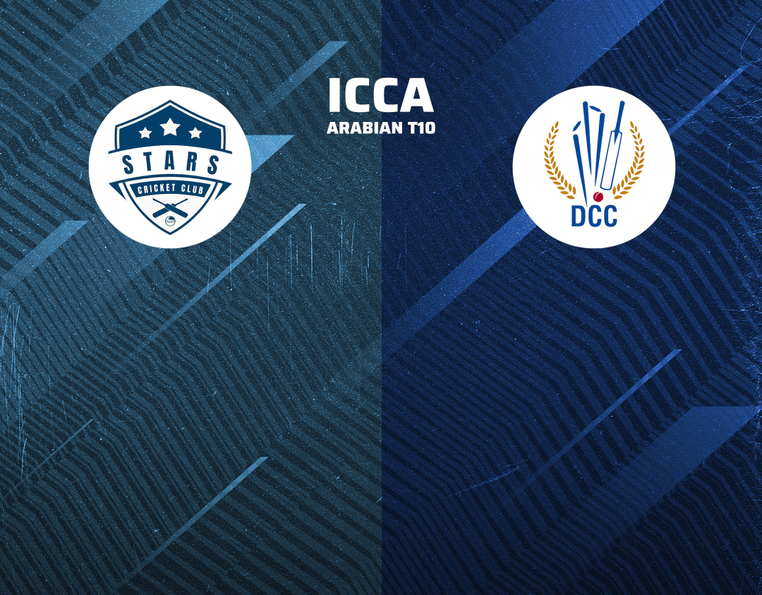 Match 17 of icca arabian t10, 2024: top stars vs dcc starlets banner