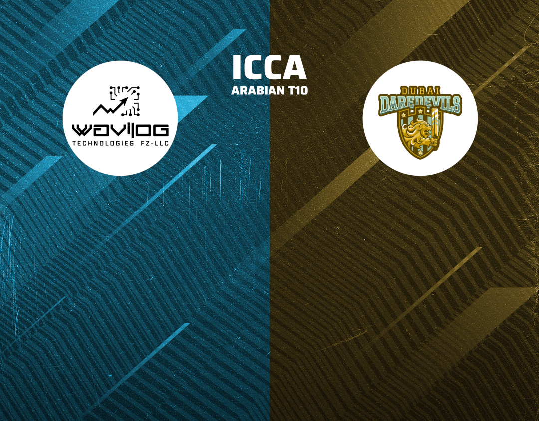4th quarter final of icca arabian t10, 2024: wavilog tech cc vs dubai dare devils banner