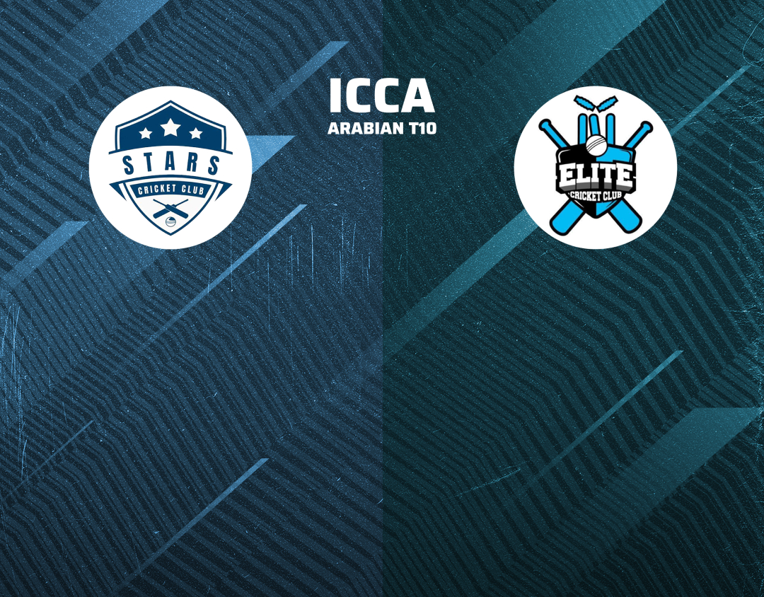 Match 24 of icca arabian t10, 2024: top stars vs elite cricket club banner