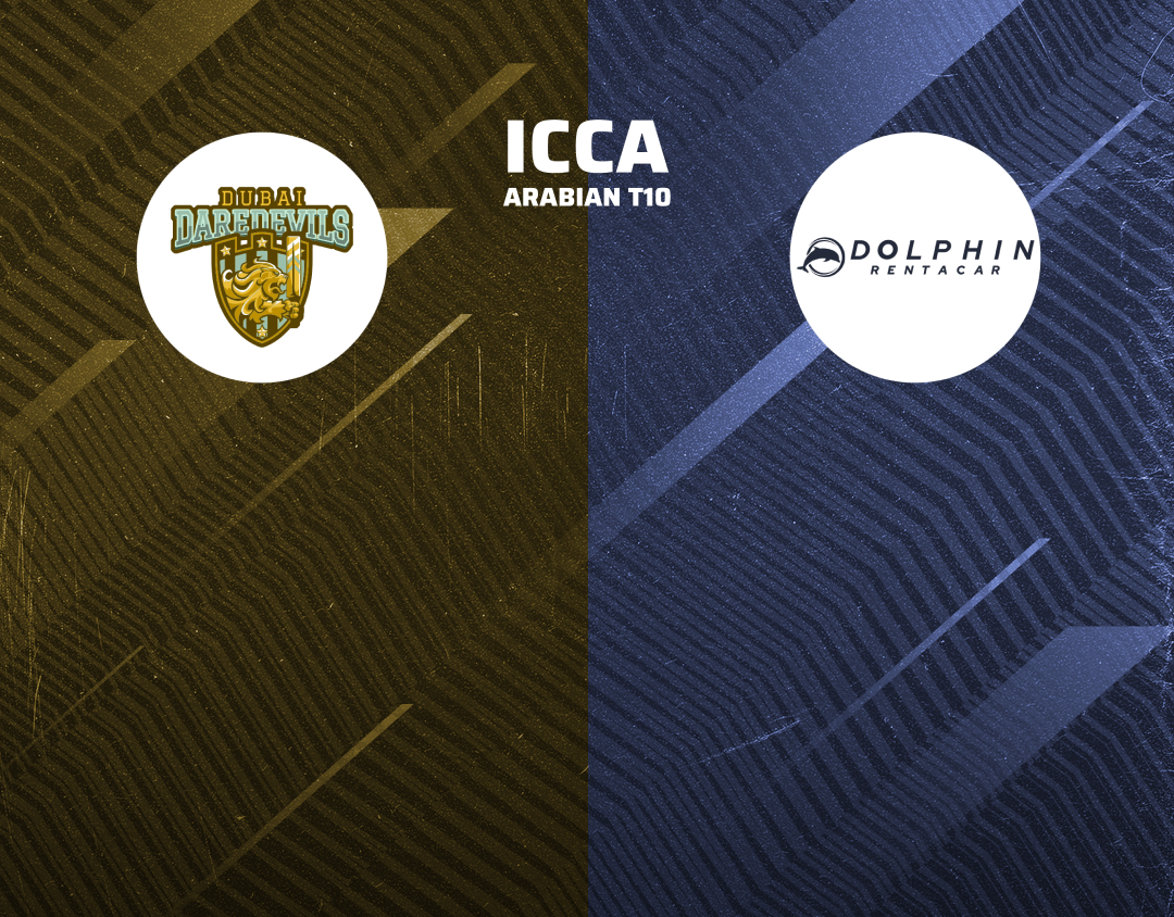 Match 30 of icca arabian t10, 2024: dubai dare devils vs dolphin rent a car banner