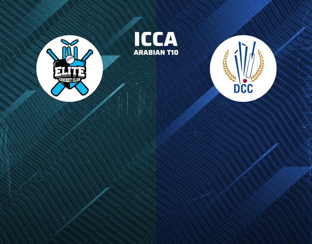 Match 31 of icca arabian t10, 2024: elite cricket club vs dcc starlets banner
