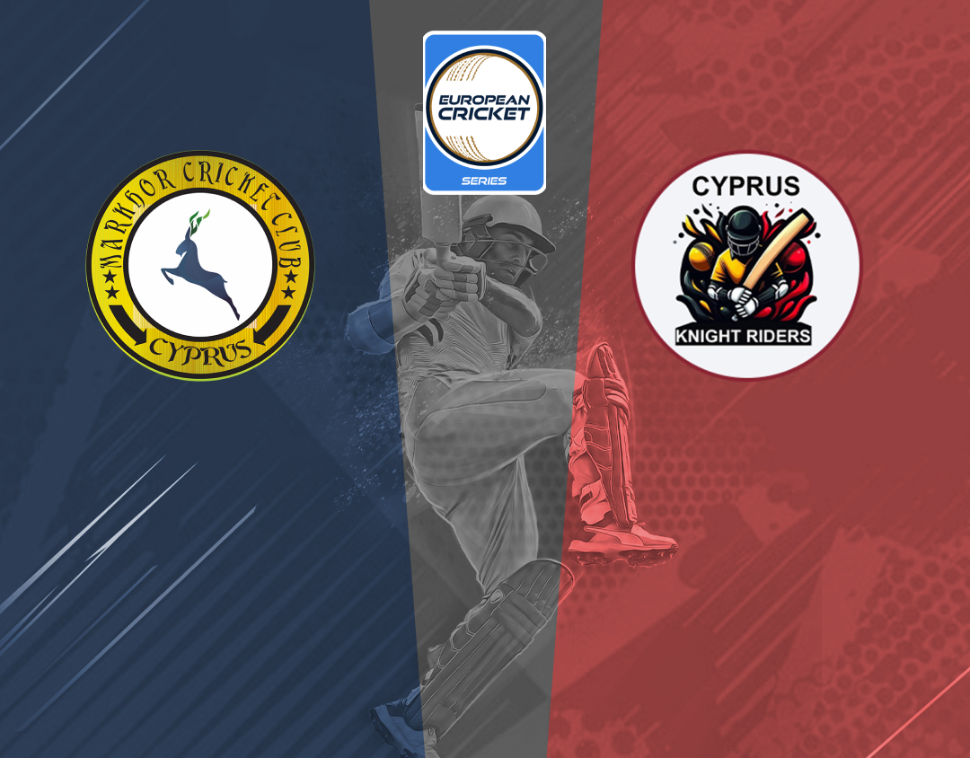 Match 28 of ecs cyprus, encore, 2024: markhor vs cyprus knight riders banner