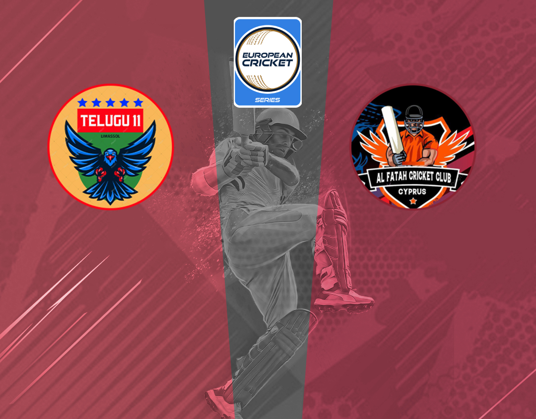 Match 32 of ecs cyprus, encore, 2024: telugu 11 vs al fatah banner