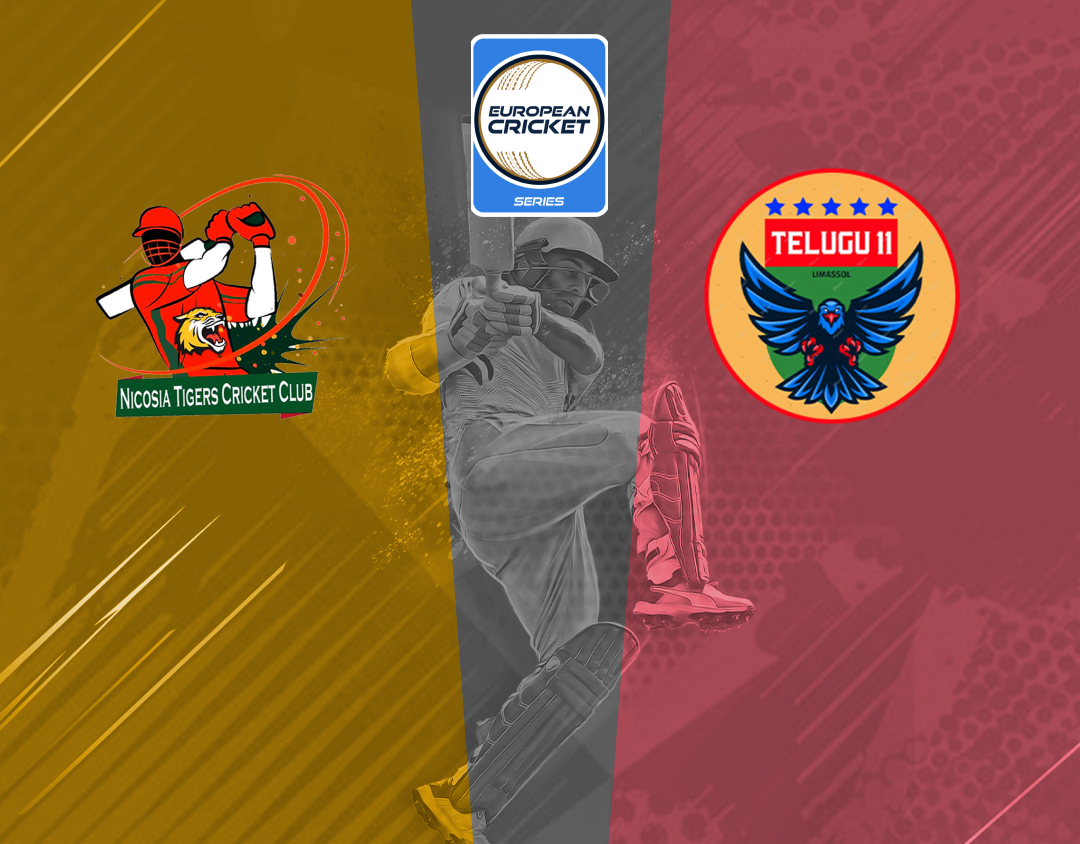 Match 37 of ecs cyprus, encore, 2024: nicosia tigers vs telugu 11 banner