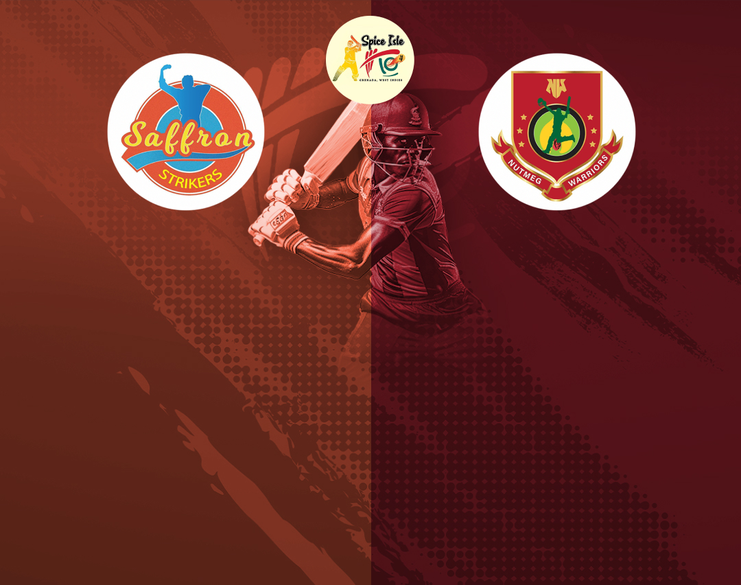 Match 9 of dream11 spice isle t10, 2024: saffron strikers vs nutmeg warriors banner