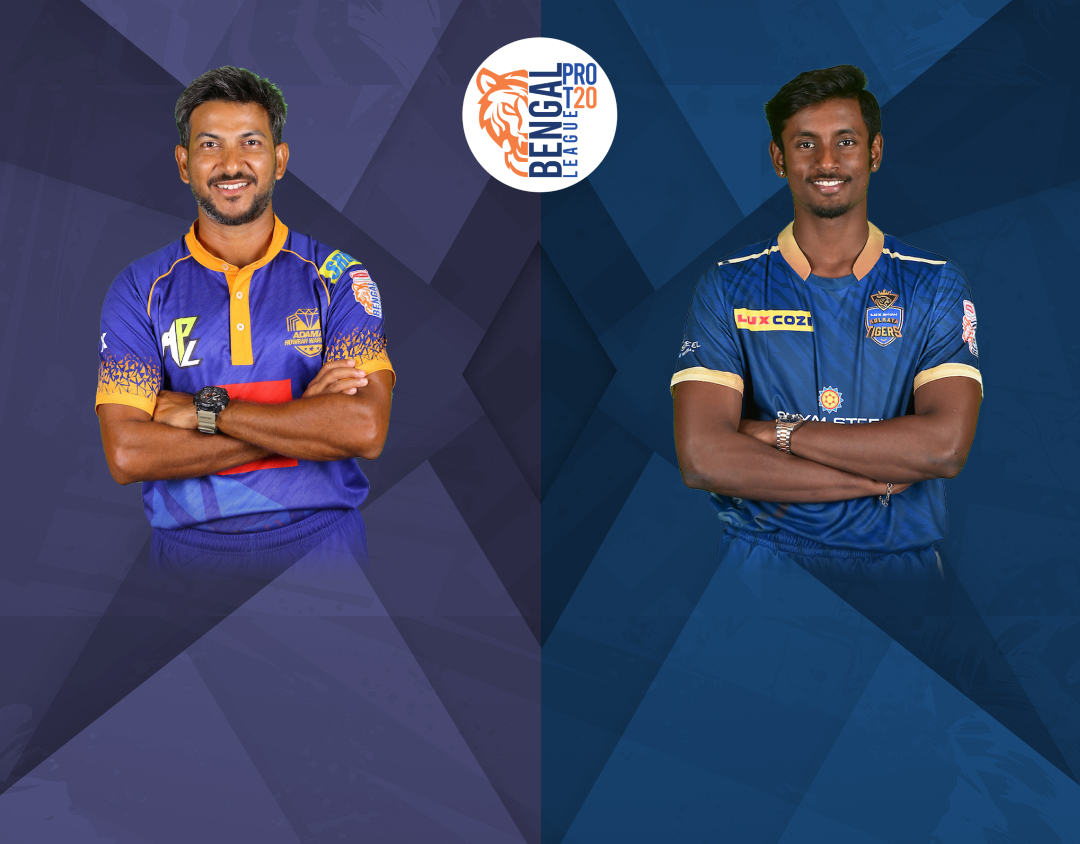 Match 3 of bengal pro t20 league, 2024: adamas howrah warriors vs lux shyam kolkata tigers banner
