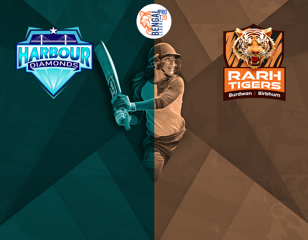 Match 5 of bengal womens pro t20 league, 2024: harbour diamonds womens vs shrachi rarh tigers womens banner