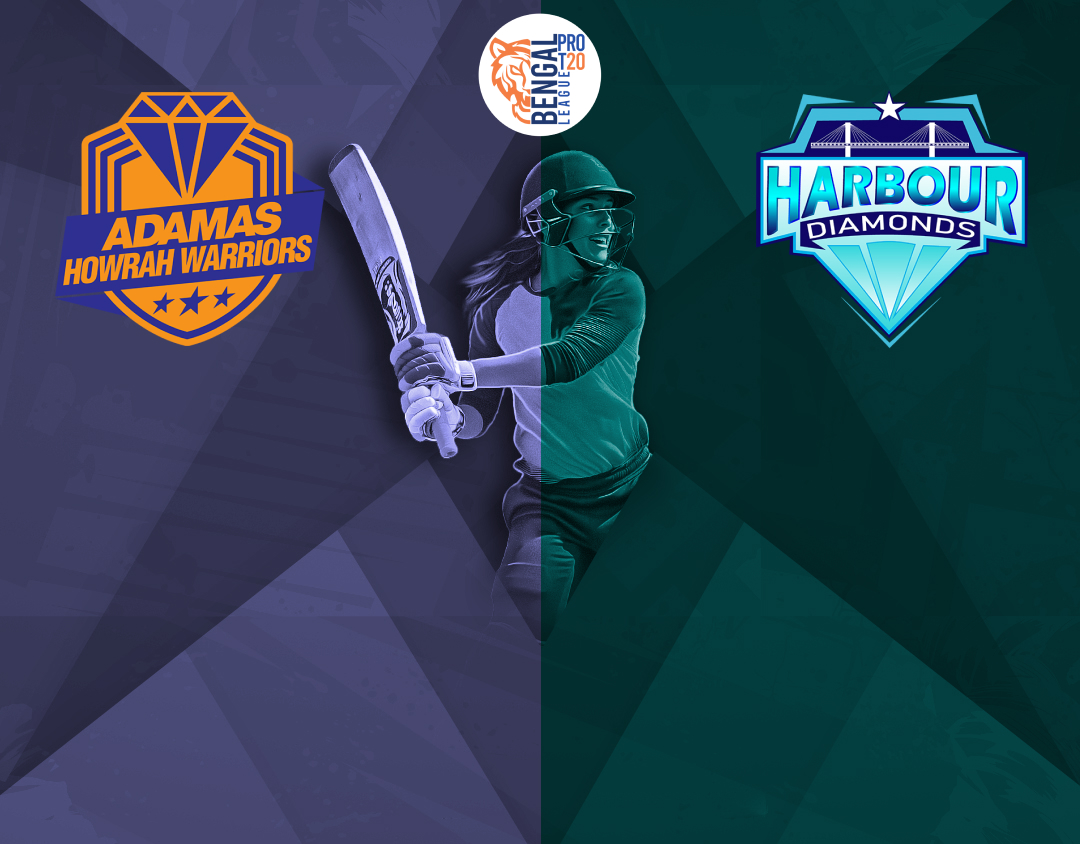 Match 14 of bengal womens pro t20 league, 2024: adamas howrah warriors womens vs harbour diamonds womens banner