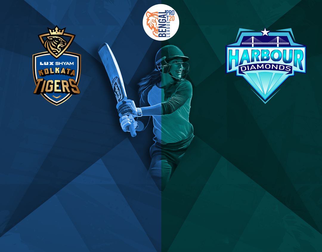 Match 18 of bengal womens pro t20 league, 2024: lux shyam kolkata tigers womens vs harbour diamonds womens banner