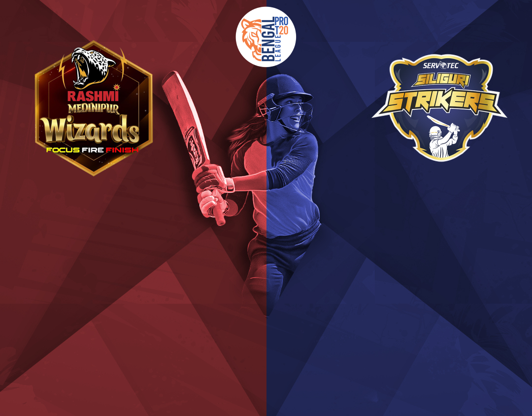 Match 21 of bengal womens pro t20 league, 2024: rashmi medinipur wizards womens vs servotech siliguri strikers womens banner