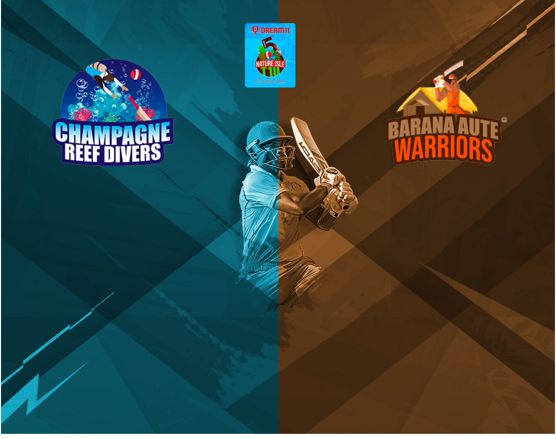 Eliminator of dream11 nature isle t10, 2024: barana aute warriors vs champagne reef divers banner