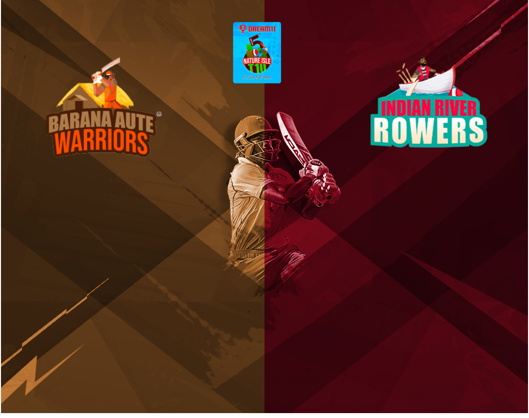 Match 14 of dream11 nature isle t10, 2024: barana aute warriors vs indian river rowers banner