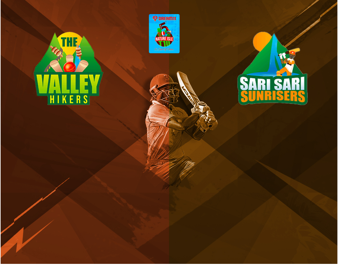 Match 16 of dream11 nature isle t10, 2024: the valley hikers vs sari sari sunrisers banner