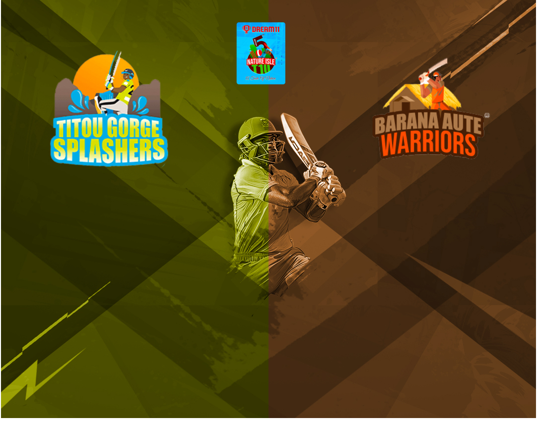 Match 18 of dream11 nature isle t10, 2024: titou gorge splashers vs barana aute warriors banner