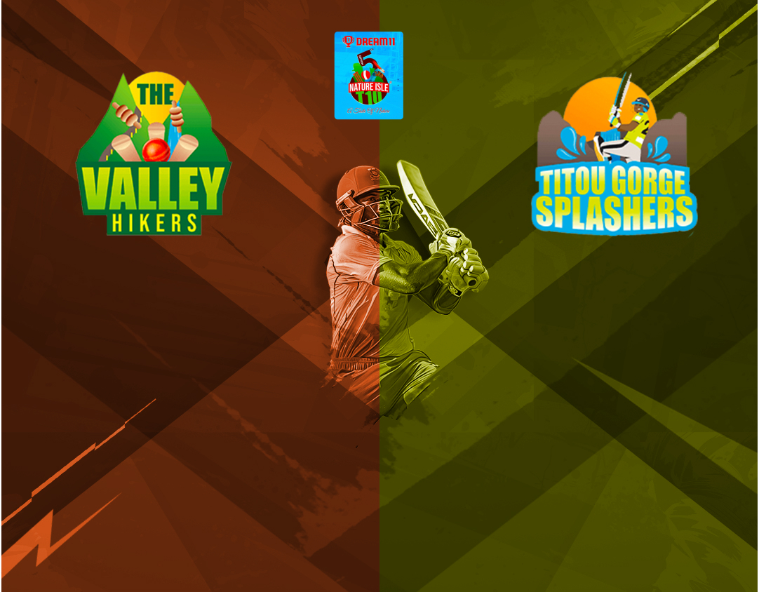 Match 23 of dream11 nature isle t10, 2024: the valley hikers vs titou gorge splashers banner