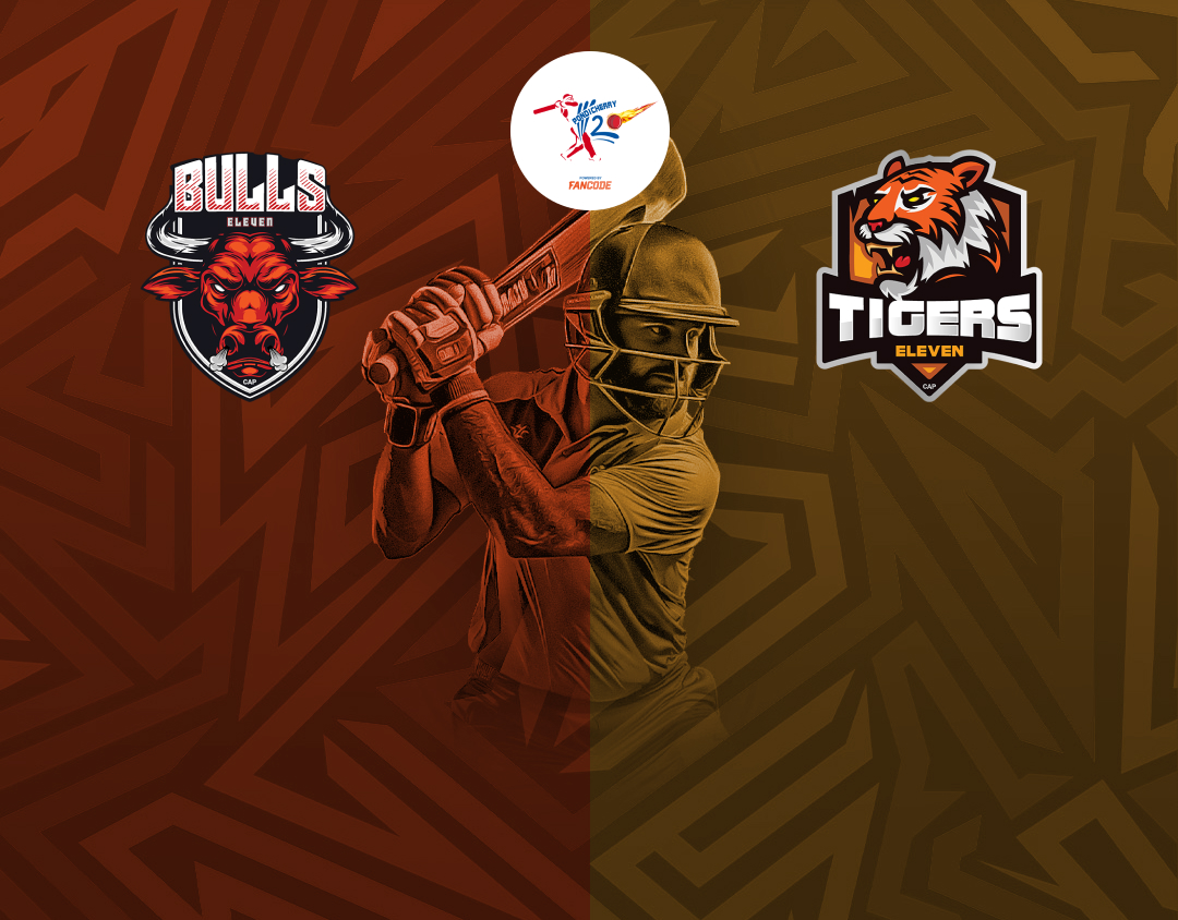 2nd semi-final of siechem pondicherry mens t20 tournament 2024: tigers xi vs bulls xi banner