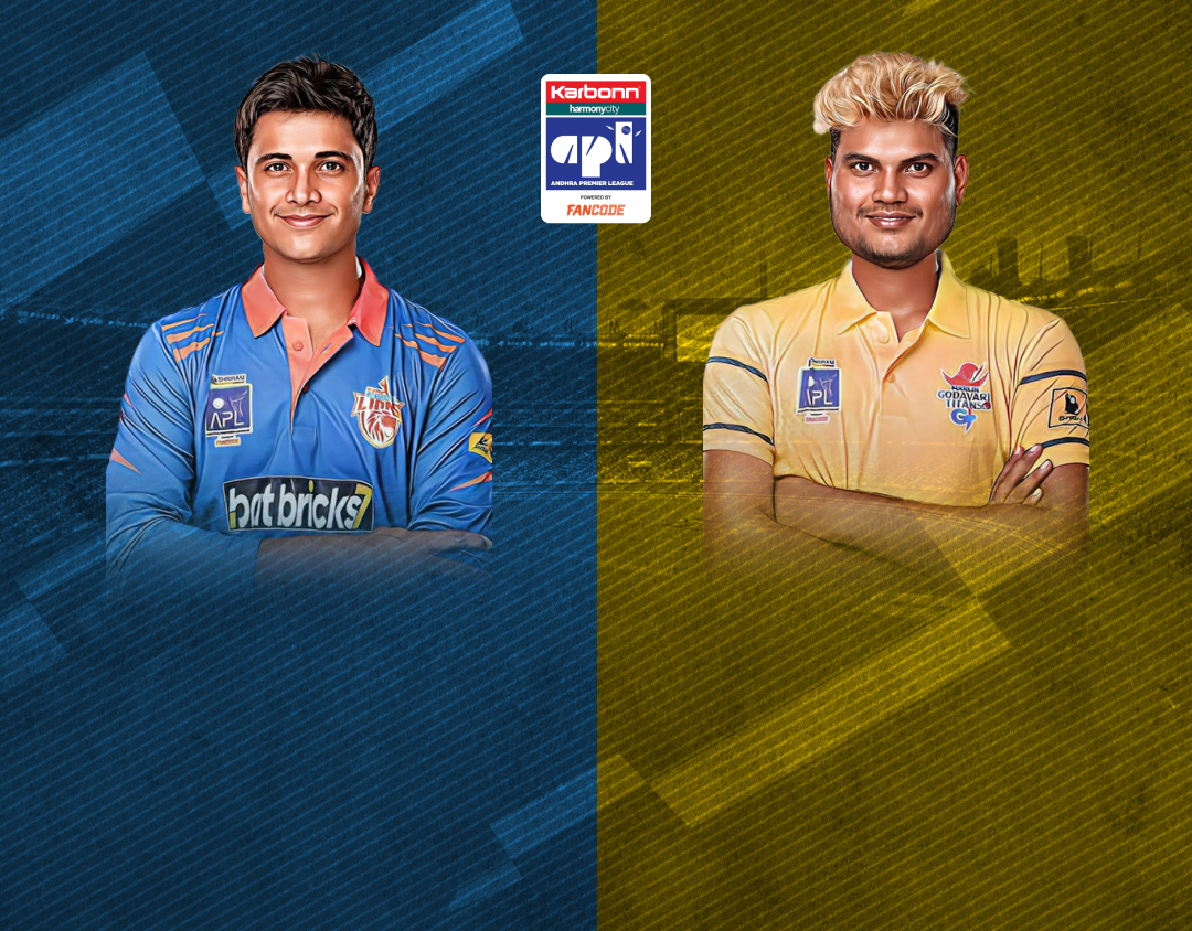 Match 5 of andhra premier league, 2024: uttarandhra lions vs godavari titans banner