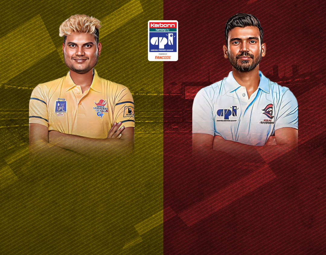 Match 11 of andhra premier league, 2024: godavari titans vs vizag warriors banner