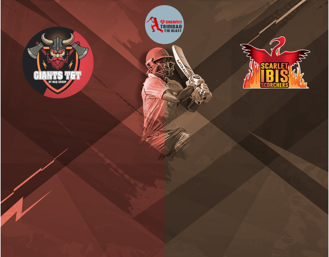 Match 3 of dream11 trinidad t10 blast, 5th edition, 2024: leatherback giants vs scarlet ibis scorchers banner