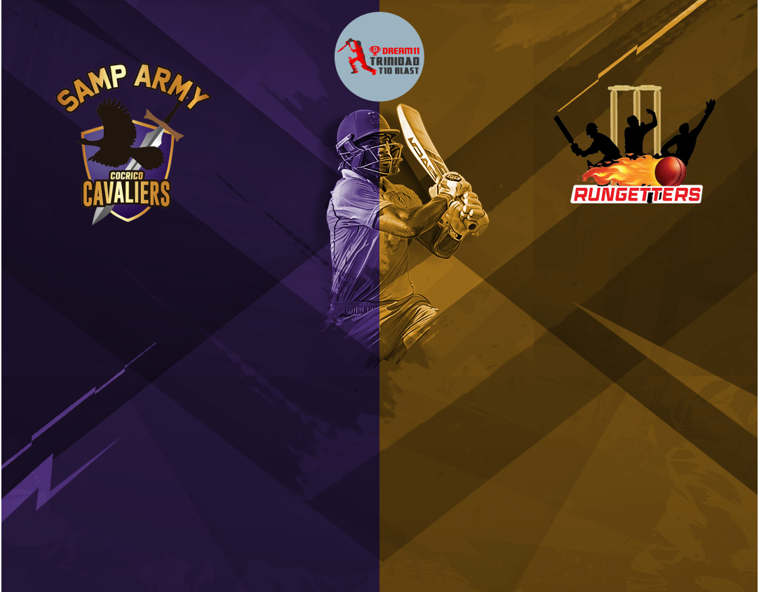 Match 4 of dream11 trinidad t10 blast, 5th edition, 2024: samp army cocrico cavaliers vs mad bulls banner