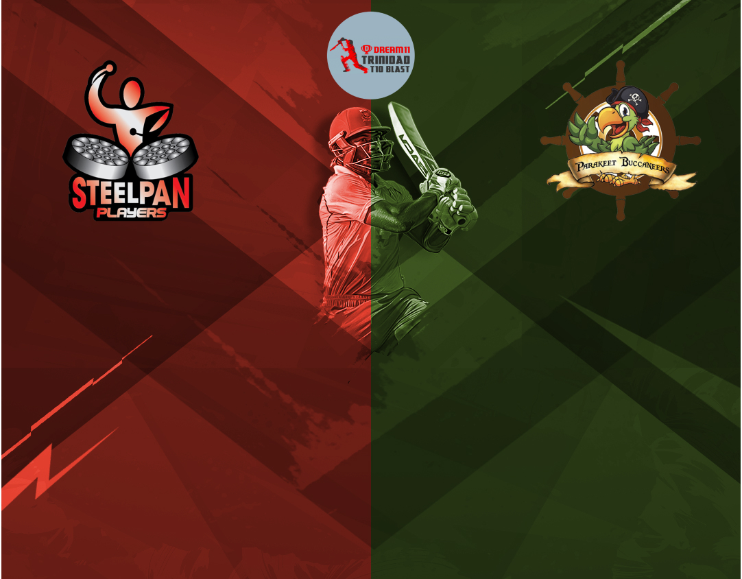 Match 5 of dream11 trinidad t10 blast, 5th edition, 2024: steelpan players vs parakeet buccaneers banner