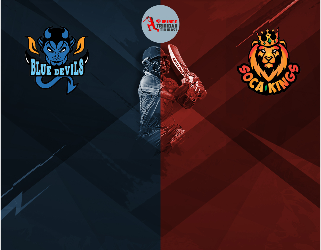 Match 17 of dream11 trinidad t10 blast, 5th edition, 2024: blue devils vs soca kings banner