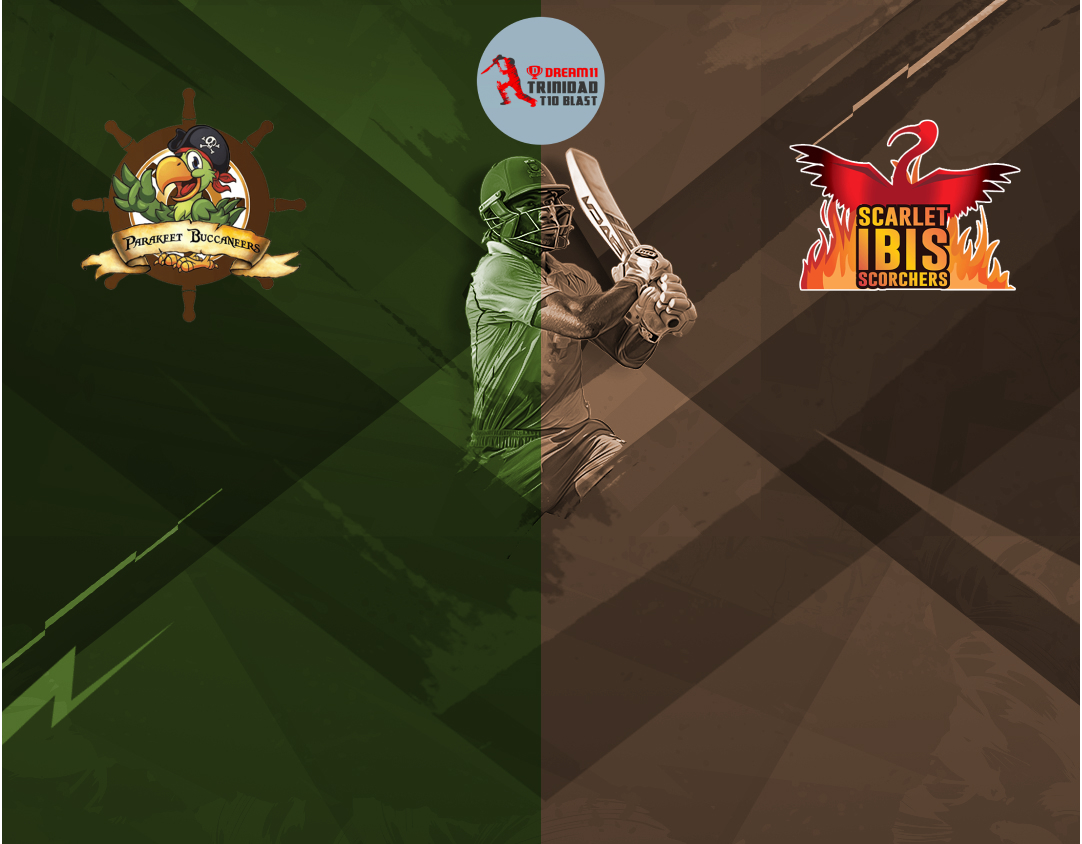 Match 20 of dream11 trinidad t10 blast, 5th edition, 2024: parakeet buccaneers vs scarlet ibis scorchers banner
