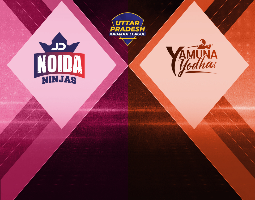 Match #9 of uttar pradesh kabaddi league, 2024 banner