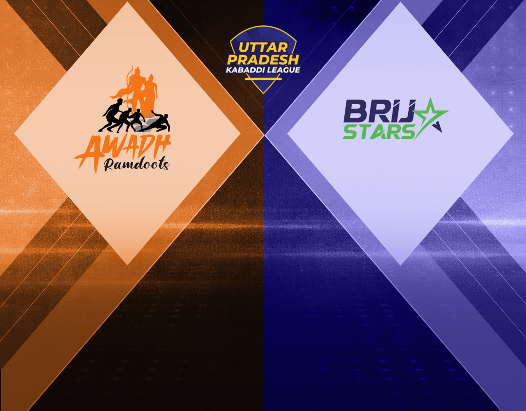 Match #32 of uttar pradesh kabaddi league, 2024 banner