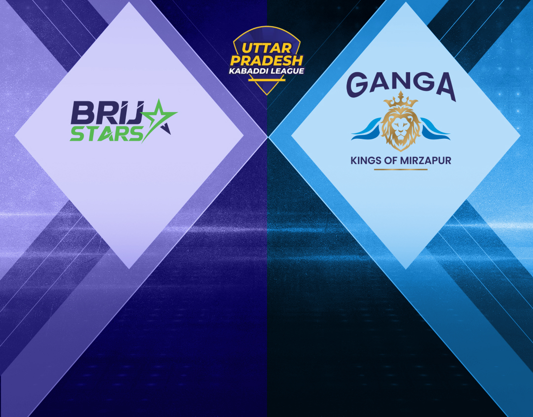 Match #35 of uttar pradesh kabaddi league, 2024 banner