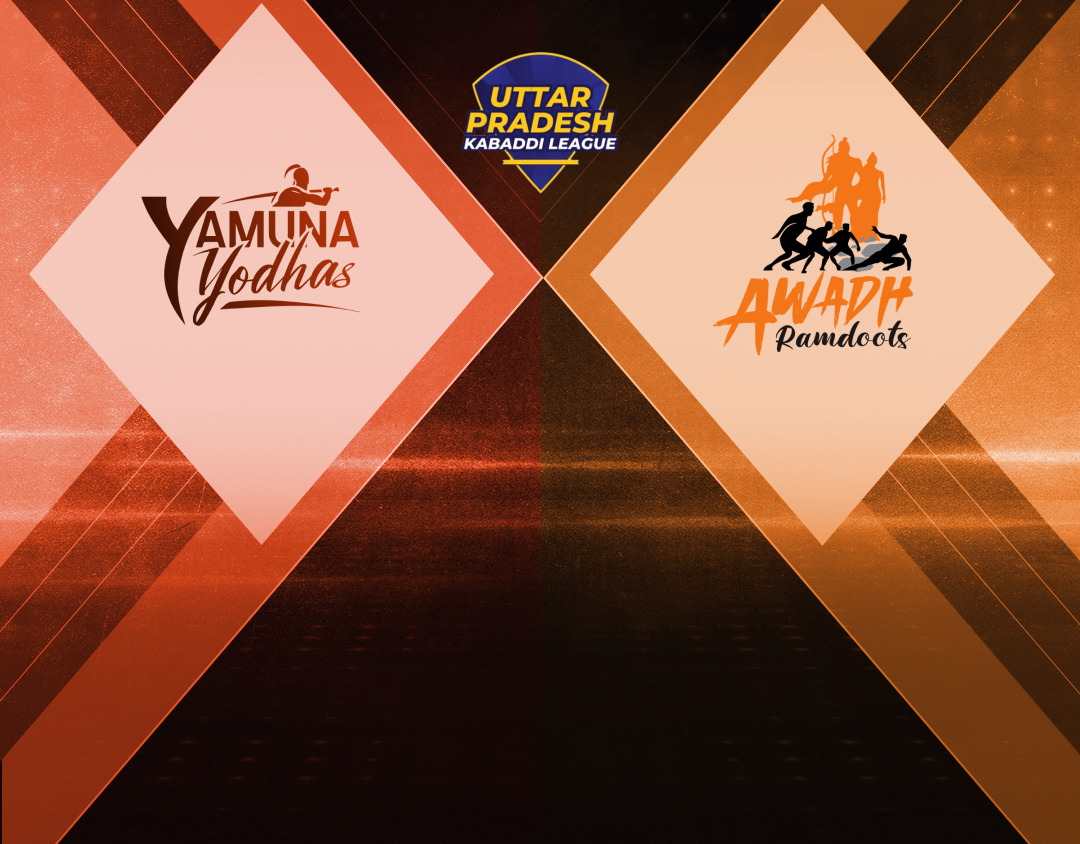 Match #44 of uttar pradesh kabaddi league, 2024 banner