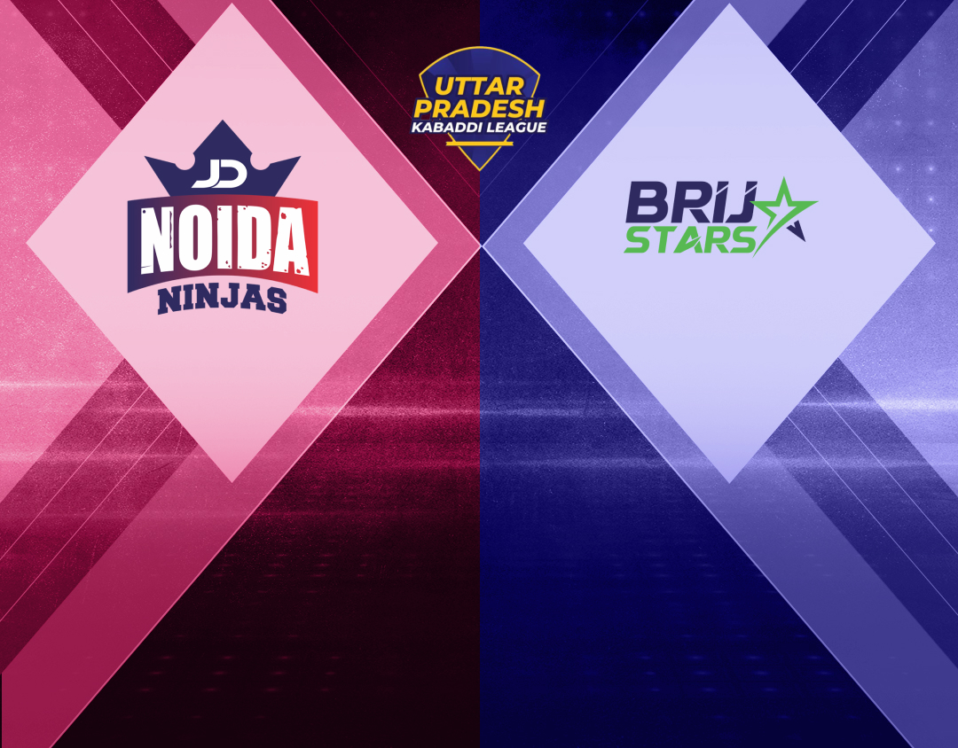 Match #49 of uttar pradesh kabaddi league, 2024 banner