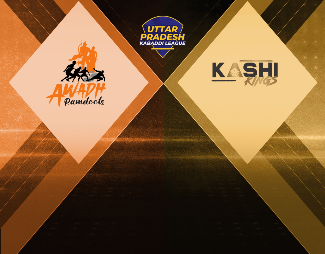 Match #52 of uttar pradesh kabaddi league, 2024 banner