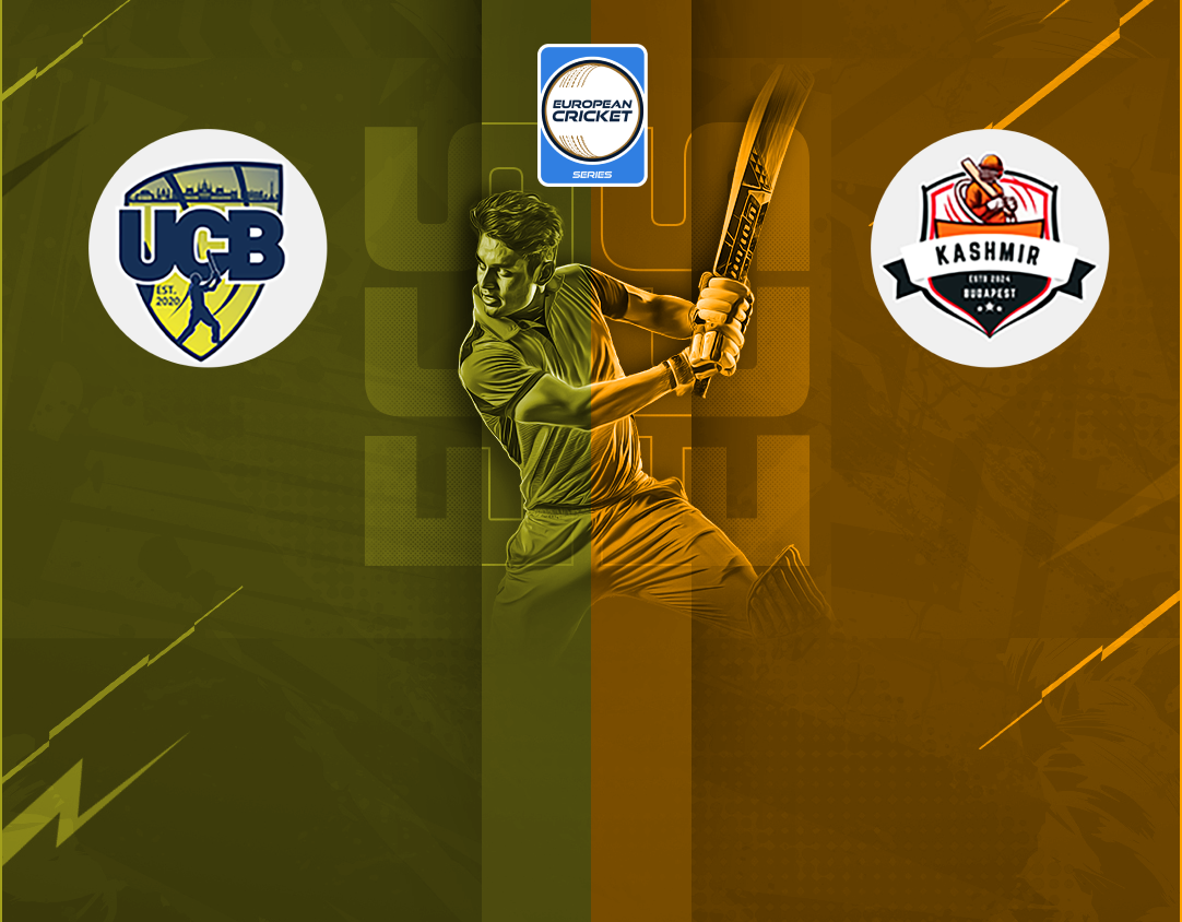 Match 40 of ecs hungary, 2024: united csalad budapest vs kashmir budapest banner