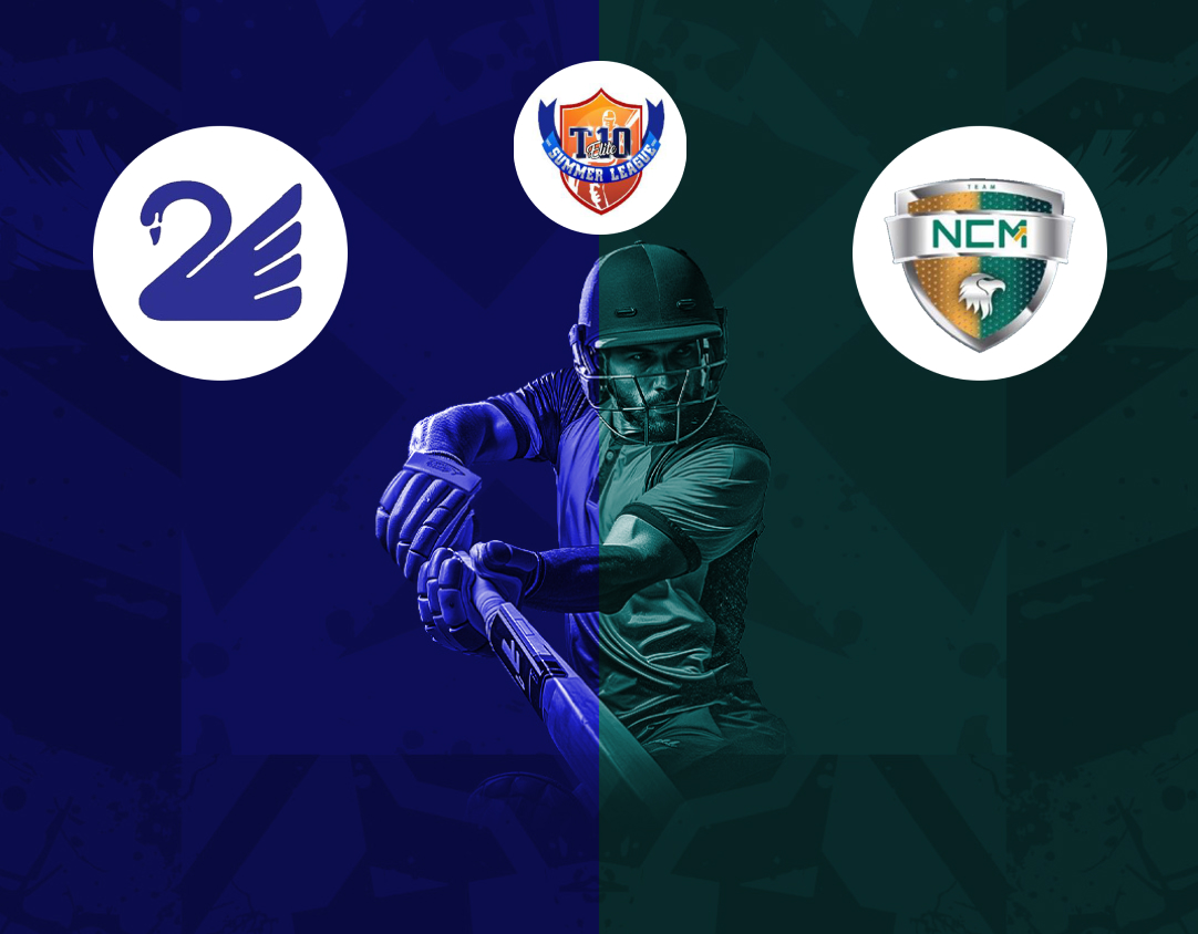 Match 6 of kcc t10 summer elite cup, 2024: kuwait swedish vs ncm investment banner