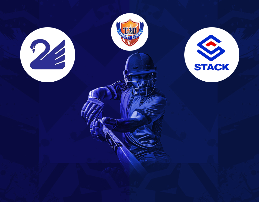 Match 9 of kcc t10 summer elite cup, 2024: kuwait swedish vs stack cc banner