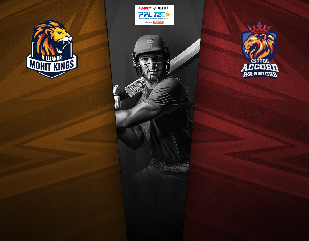 Match 2 of pondicherry premier league, 2024: villianur mohit kings vs ossudu accord warriors banner