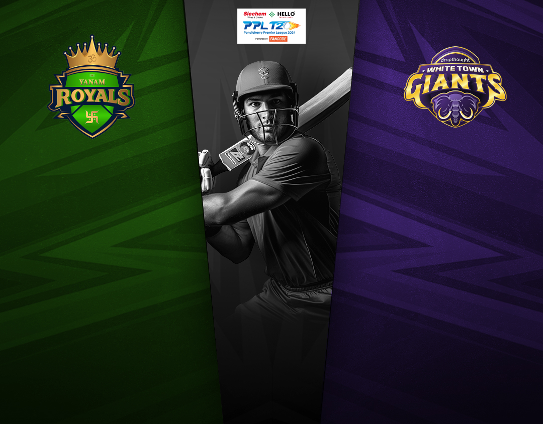 Match 3 of pondicherry premier league, 2024: yanam royals vs whitetown dropthought giants banner